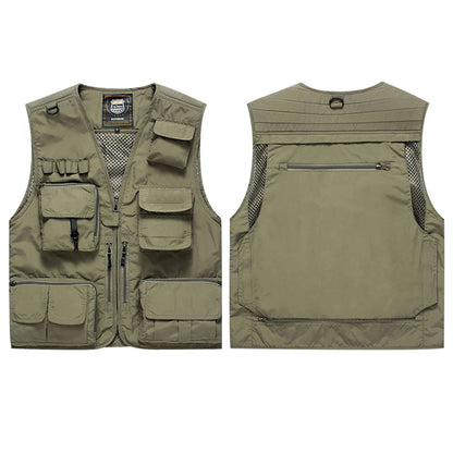 Workwear Safety Vest with Multi Pocket Emergency Rescue Volunteers Communication Safety Jacket Outdoor Work Clothing