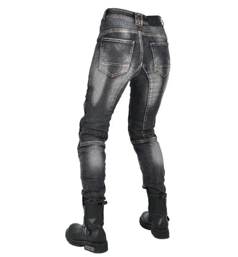 Womens zipper pants Motorcycle jeans Men's high elastic motorcycle riding rider pants Racing pants with protective