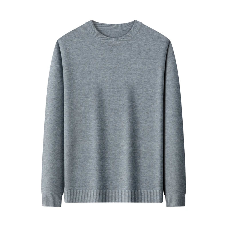 7 Colour Men's Round Neck Long Sleeved Solid Color Sweater Soft Warm and Comfortable Top with a Base