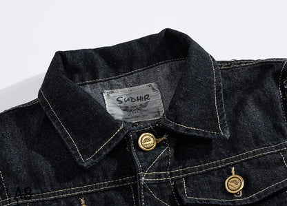Men Slim Denim Vests Waistcoats Jackets Fashion Male Blue Fit Denim Coats Vests Large Size Punk Style Holes Jeans Vest Size 6XL