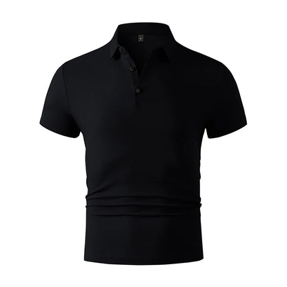 2025 New Men's Casual and Fashionable Simple Collared Short Sleeved Polo Shirt Summer Comfortable Breathable and Versatile Top