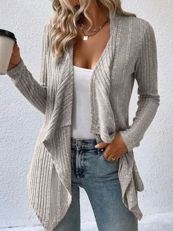 2026 Autumn/Winter New Women's Cardigan Top Solid Color Casual Fashionable Loose Long Sleeve Knitted Sweater Jacket