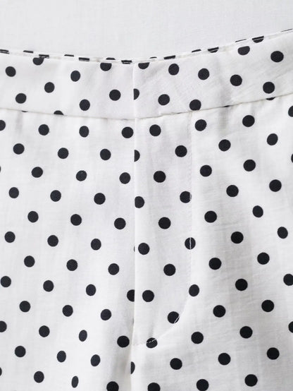Woman Autumn Long Sleeves Turtleneck Zipper With Pockets Drawstring Casual Coats Women Fashion Polka Dot Printed Jacket