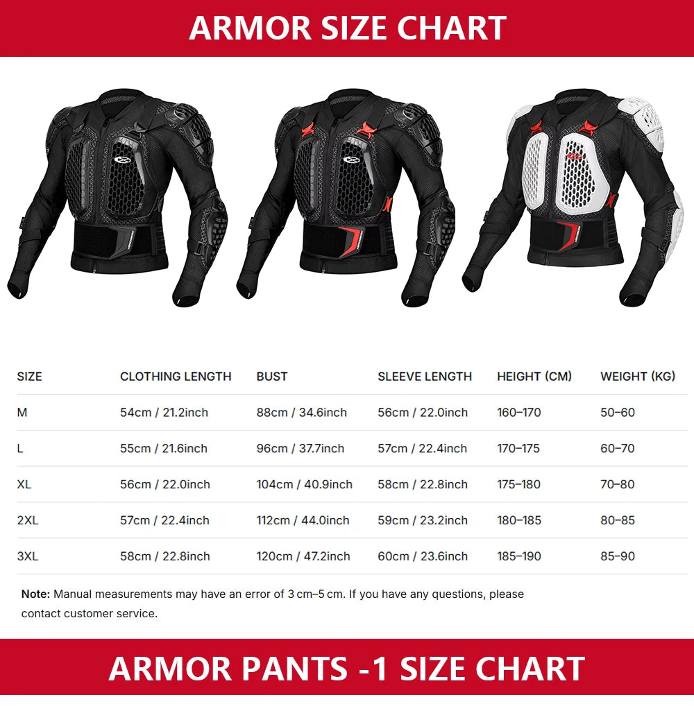 Off-Road Motorcycle Armor Unisex Protection Breathable Abrasion-Resistant Impact Gear For Moto Riding Jacket Pants-CE Certified