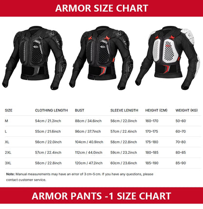 Off-Road Motorcycle Armor Unisex Protection Breathable Abrasion-Resistant Impact Gear For Moto Riding Jacket Pants-CE Certified