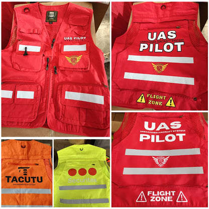Workwear Safety Vest with Multi Pocket Emergency Rescue Volunteers Communication Safety Jacket Outdoor Work Clothing