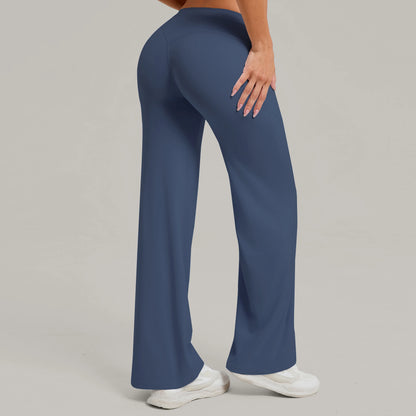 Women Straight Yoga Leg Bottoms Soft Stretchy Fabric Women's Yoga Pants GYM Sweat-Wicking Properties Running Sport Trousers