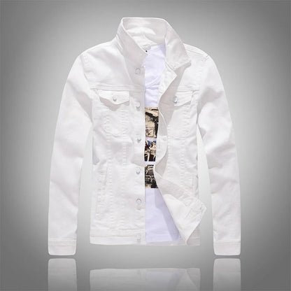 Chaquetas vaqueras rosas para hombre, prendas de vestir, abrigos vaqueros ajustados, nueva moda, chaquetas vaqueras informales de algodón para hombre, ropa de calle, abrigos vaqueros talla 4XL