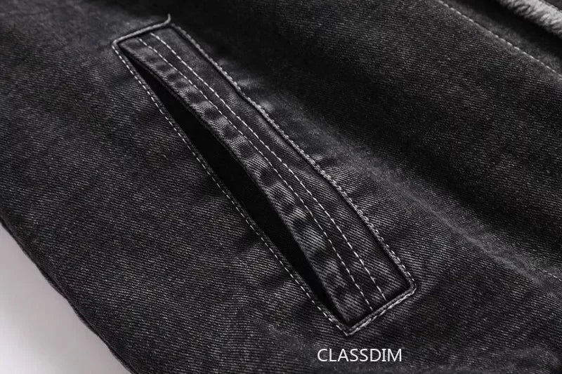 Men Winter Black Denim Jackets Fleece Warm Coats Good Quality Male Casual Winter Jackets Outwear Casual Coats Winter Clothes S-4XL