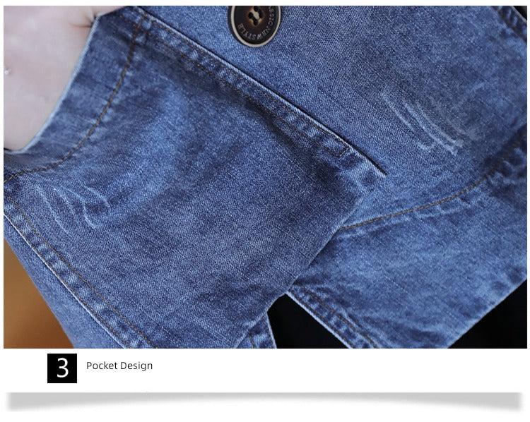 Mid Length Long Length Korean-Style Loose Casual Trench Coat Denim Jacket