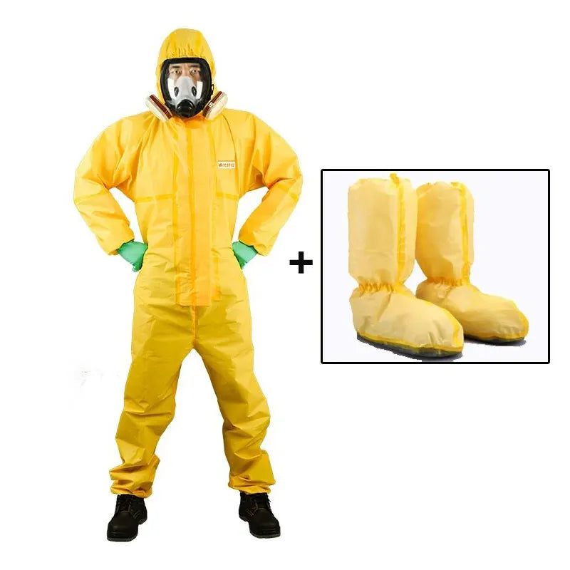 One Piece Chemical Protective Clothing Work Coverall Hazardous Chemical Liquid Sulfuric Acid And Alkali Resistant Protection