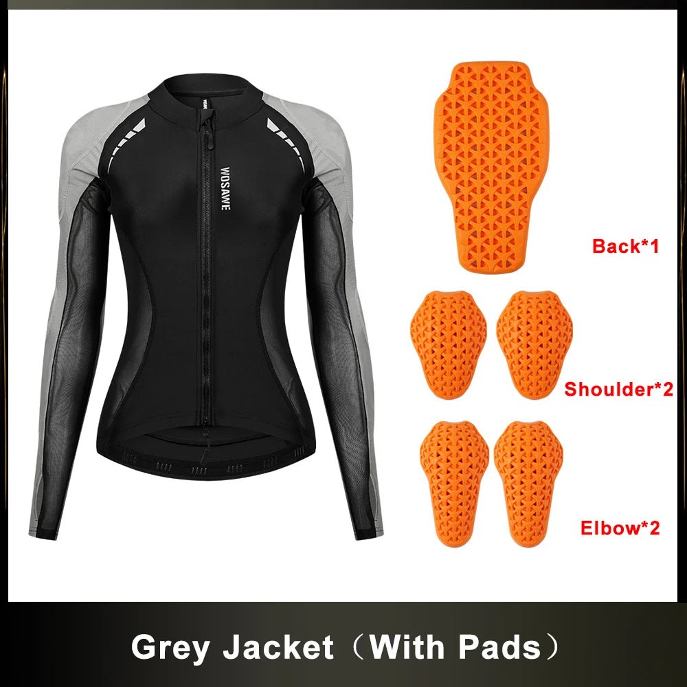 Women Motorcycle Jacket Lady Full Body Armor Set CE Certified Summer Riding Safety Coat Pants Built-in Protective Pads