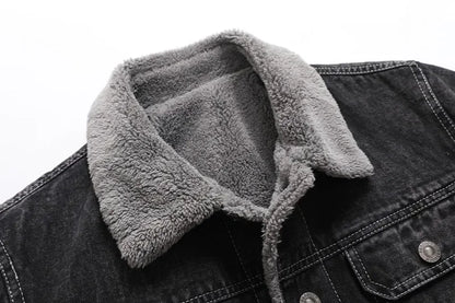 Men Winter Black Denim Jackets Fleece Warm Coats Good Quality Male Casual Winter Jackets Outwear Casual Coats Winter Clothes S-4XL