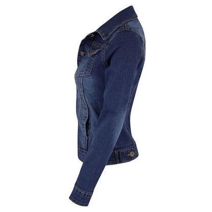 Chaquetas vaqueras cortas para mujer, chaqueta vaquera informal Vintage de manga larga lavada de otoño, abrigo vaquero Bomber, chaqueta para mujer, prendas de vestir exteriores