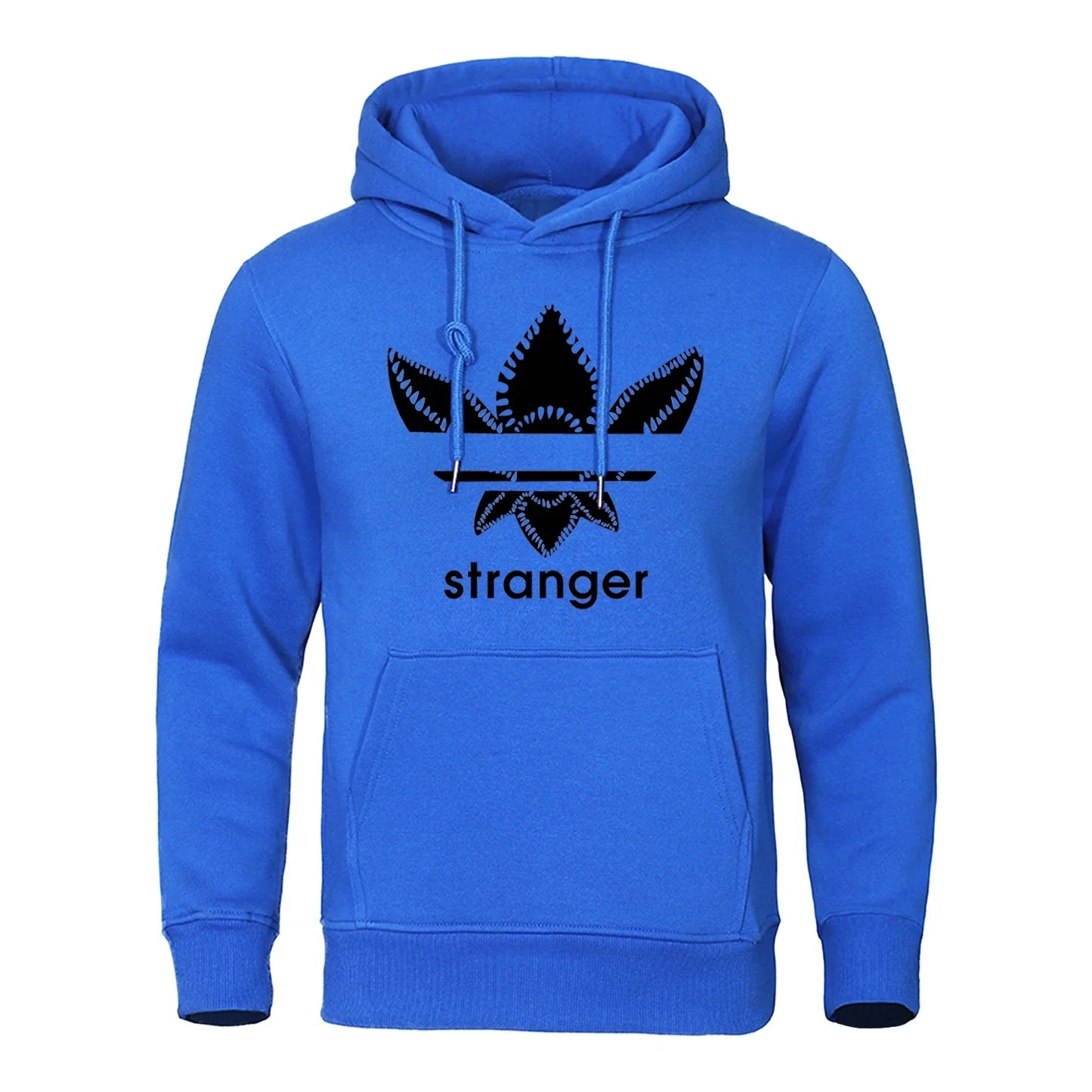 Fun Stranger floral pattern printed hooded top,with a unique letter style,trendy andfashionable sweatshirt,loose andsporty style