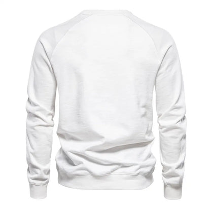 New Spring Autumn Men O-neck Pullovers Cotton Sweatshirts Quality Male Outwear Solid Casual Sweatshirts Size XXL Men's Clothing