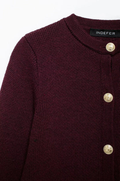 HH Women Casual Knitted Cropped Cardigan Long Sleeve Single Breasted Cardigans Women 2025 New Autumn Pocket Knitwear