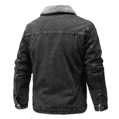 Men Winter Black Denim Jackets Fleece Warm Coats Good Quality Male Casual Winter Jackets Outwear Casual Coats Winter Clothes S-4XL
