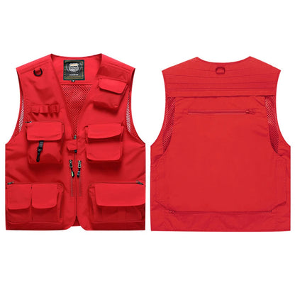 Workwear Safety Vest with Multi Pocket Emergency Rescue Volunteers Communication Safety Jacket Outdoor Work Clothing
