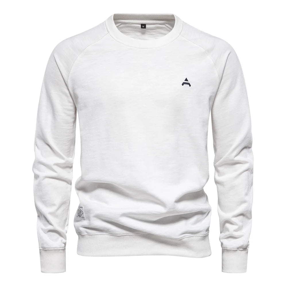 New Spring Autumn Men O-neck Pullovers Cotton Sweatshirts Quality Male Outwear Solid Casual Sweatshirts Size XXL Men's Clothing