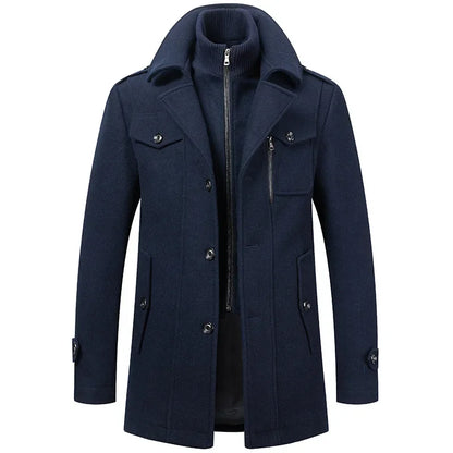 Men Cashmere Trench Coats Winter Jackets Overcoats Wool Blends High Quality New Winter Coats Male Business Casual Trench Coats 4