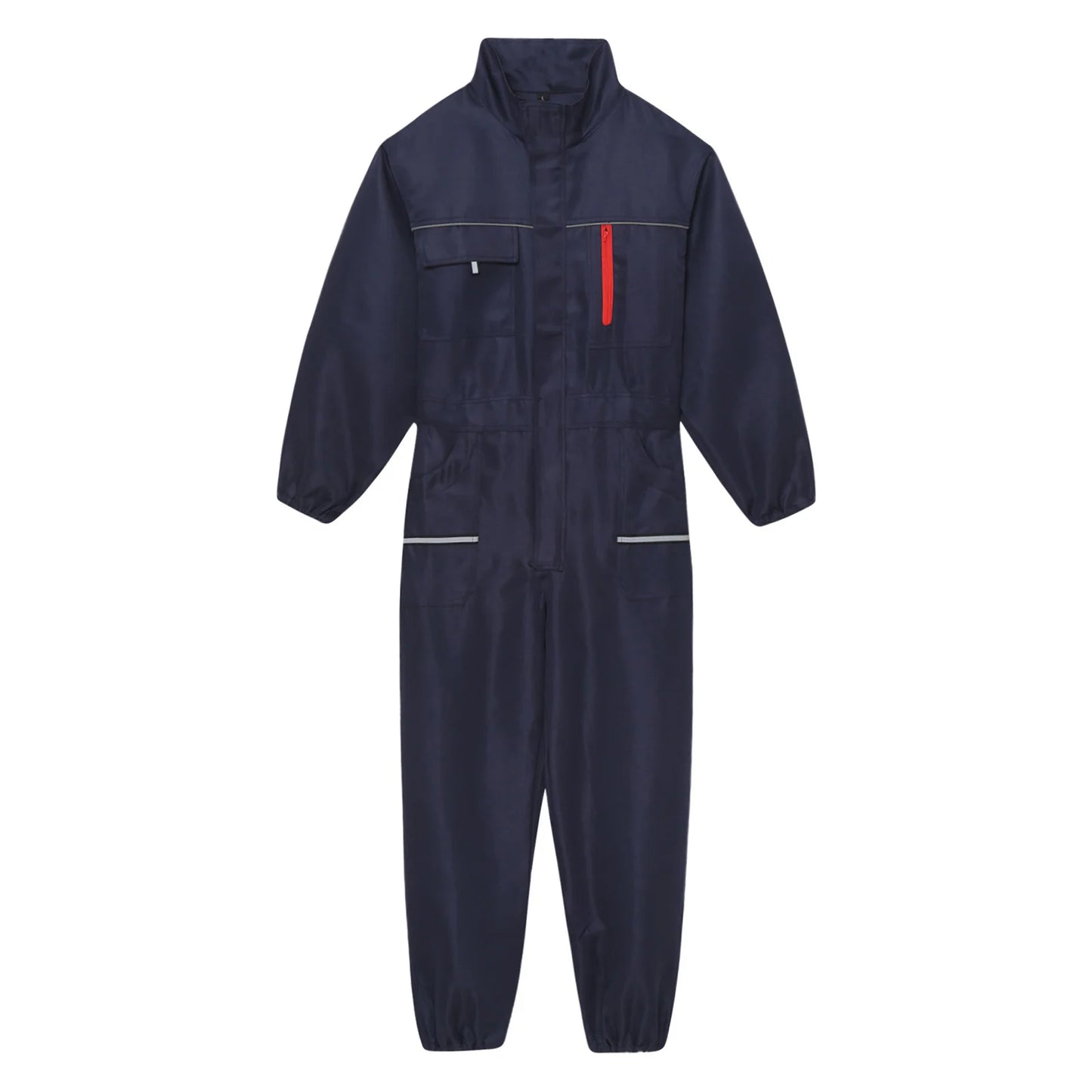 Men Resistant Coveralls Work Uniforms for Factory Workshop Stand Collar Long Sleeve Multi-pockets One-piece Jumpsuit Worker Wear