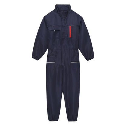 Men Resistant Coveralls Work Uniforms for Factory Workshop Stand Collar Long Sleeve Multi-pockets One-piece Jumpsuit Worker Wear