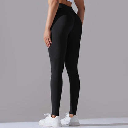 Seamless Yoga Pant Cross Over Waistband Sports Fitness Legging Women High Waist Gym Scrunch Butt Running Workout Leggings