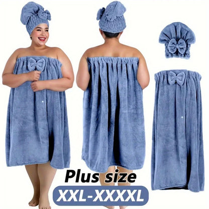2 Sets Womens Wrap Towel with Hair Towel Bath Towel Wrap Shower Dress Towel Spa Wraps for Women's Bathrobe