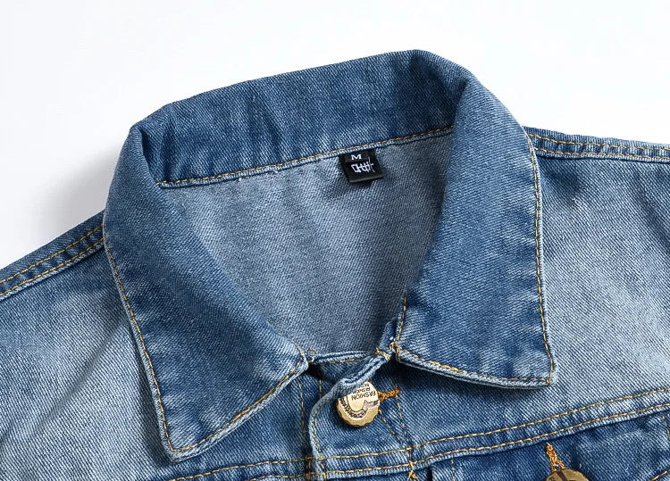 Men Slim Denim Vests Waistcoats Jackets Fashion Male Blue Fit Denim Coats Vests Large Size Punk Style Holes Jeans Vest Size 6XL