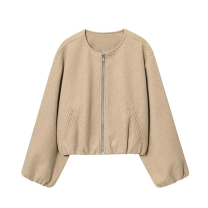 Red Zipper Bomber Jackets for Women Soft Cropped Jackets Woman 2026 Long Sleeve Woman's Sports Jacket New in Outerwears