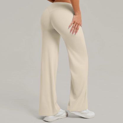 Women Straight Yoga Leg Bottoms Soft Stretchy Fabric Women's Yoga Pants GYM Sweat-Wicking Properties Running Sport Trousers