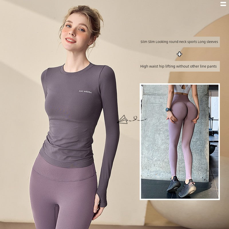 Lanwen Workout Clothes Women's Bottoming Shirt Long Sleeves Spring & Fall Outdoor