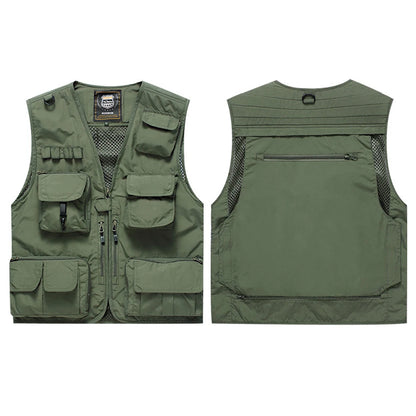 Workwear Safety Vest with Multi Pocket Emergency Rescue Volunteers Communication Safety Jacket Outdoor Work Clothing