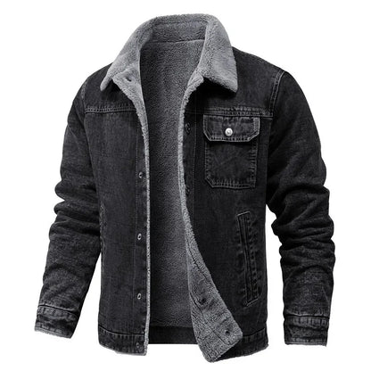 Men Winter Black Denim Jackets Fleece Warm Coats Good Quality Male Casual Winter Jackets Outwear Casual Coats Winter Clothes S-4XL
