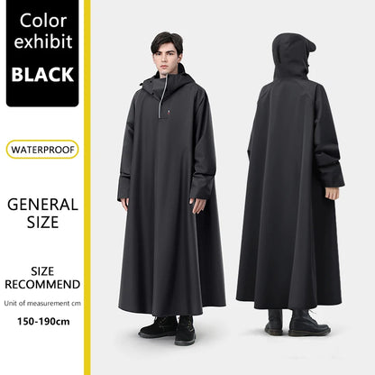 Thicken Oxford Waterproof Rain Gear Rain Poncho Unisex Fashion Rain Coat Long Raincoat Loose Oversized Hooded Rainwear