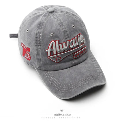 Summer Women Men Baseball Cap Fashion Letter Embroidery Snapback Hat Vintage Washed Cotton Unisex Hip Hop Sun Hat Casquette
