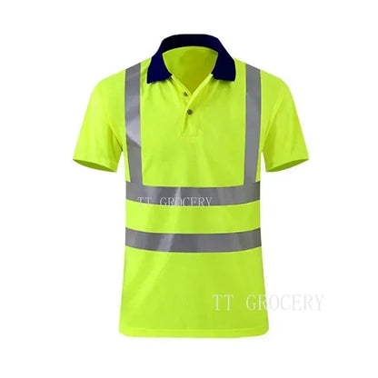 Quick-Dry Polo Shirt Work Reflective Labor Protection Safety Clothing Breathable Workwear Resistant Industrial Safety Shirt