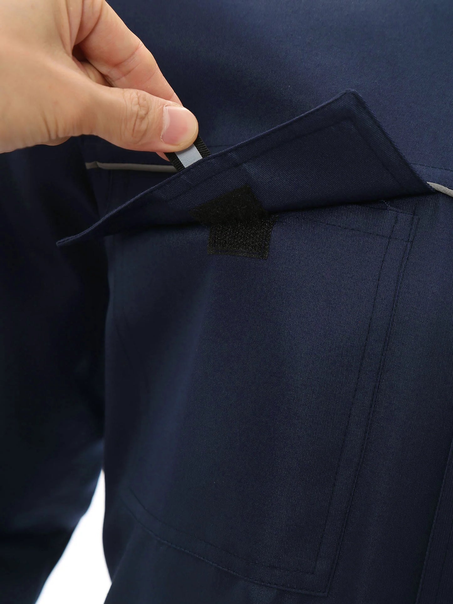 Men Resistant Coveralls Work Uniforms for Factory Workshop Stand Collar Long Sleeve Multi-pockets One-piece Jumpsuit Worker Wear