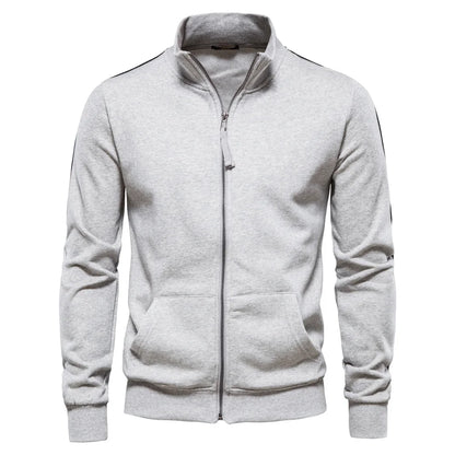New Autumn Men Slim Fit Cardigan Jackets High Quality Male Stand Collar Casual Sweatshirt Coats Man Cotton Sweatshirts Size XXL