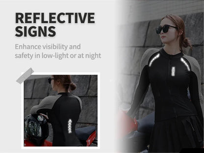 Women Motorcycle Jacket Lady Full Body Armor Set CE Certified Summer Riding Safety Coat Pants Built-in Protective Pads