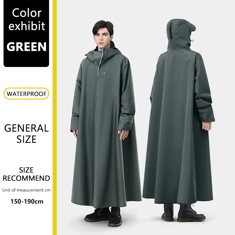 Thicken Oxford Waterproof Rain Gear Rain Poncho Unisex Fashion Rain Coat Long Raincoat Loose Oversized Hooded Rainwear