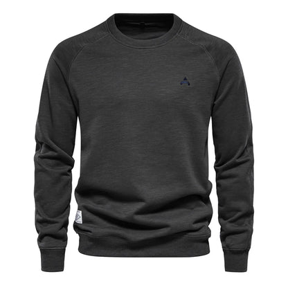 New Spring Autumn Men O-neck Pullovers Cotton Sweatshirts Quality Male Outwear Solid Casual Sweatshirts Size XXL Men's Clothing