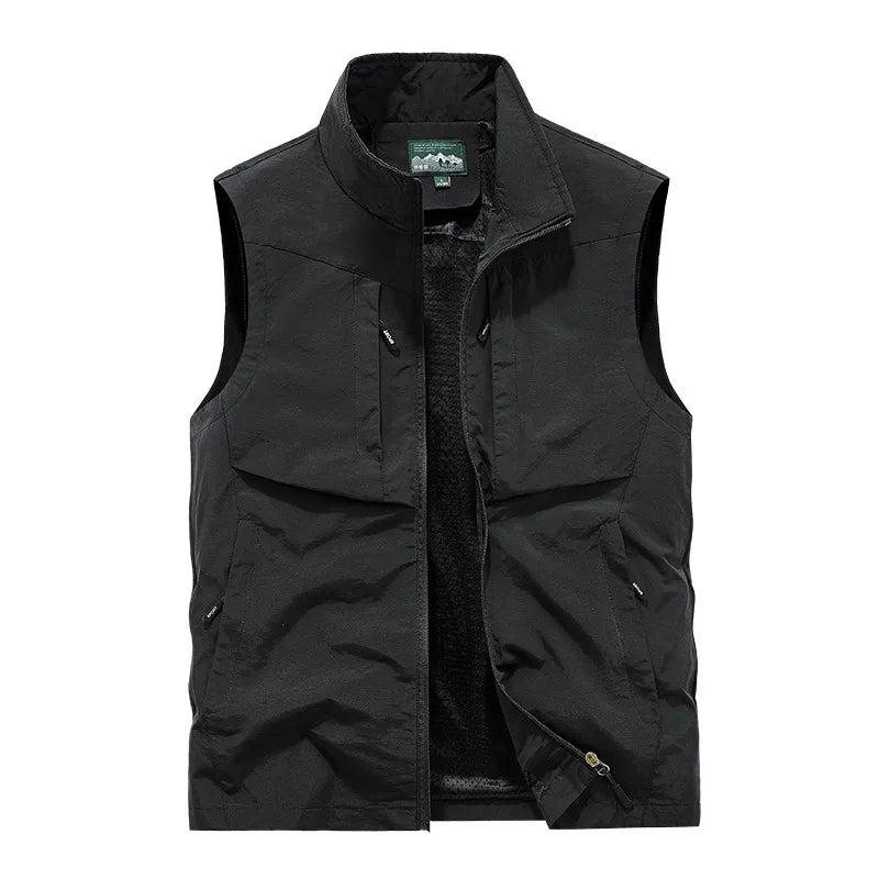 Men Outdoor Cargo Vests 8XL New Summer Thin Mesh Breathable Waistcoats Fishing Sleeveless Jackets Male Sportswear Casual Vests