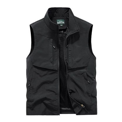 Men Outdoor Cargo Vests 8XL New Summer Thin Mesh Breathable Waistcoats Fishing Sleeveless Jackets Male Sportswear Casual Vests
