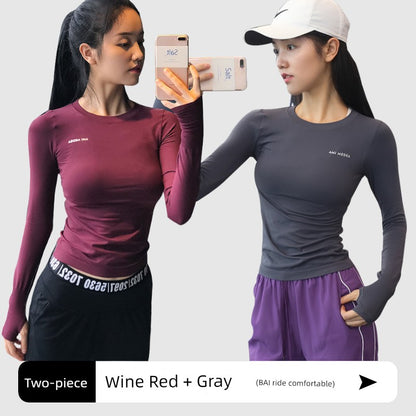 Lanwen Workout Clothes Women's Bottoming Shirt Long Sleeves Spring & Fall Outdoor