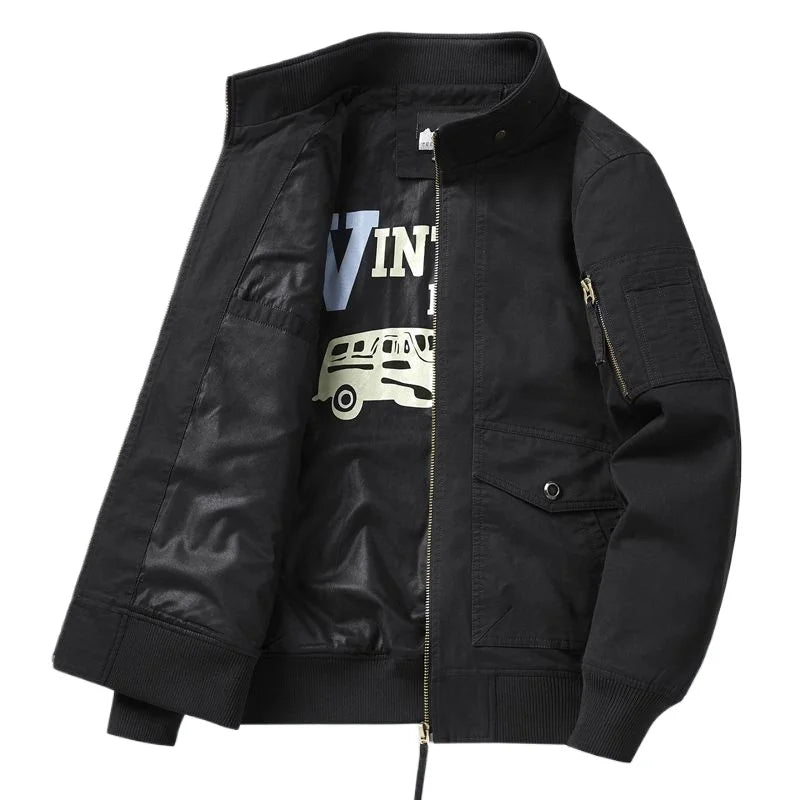 New Autumn Men Multiple Pockets Cargo Jackets Loose Tooling Cargo High Quality Male Cotton Casual Jackets Men's Clothing Size 4X