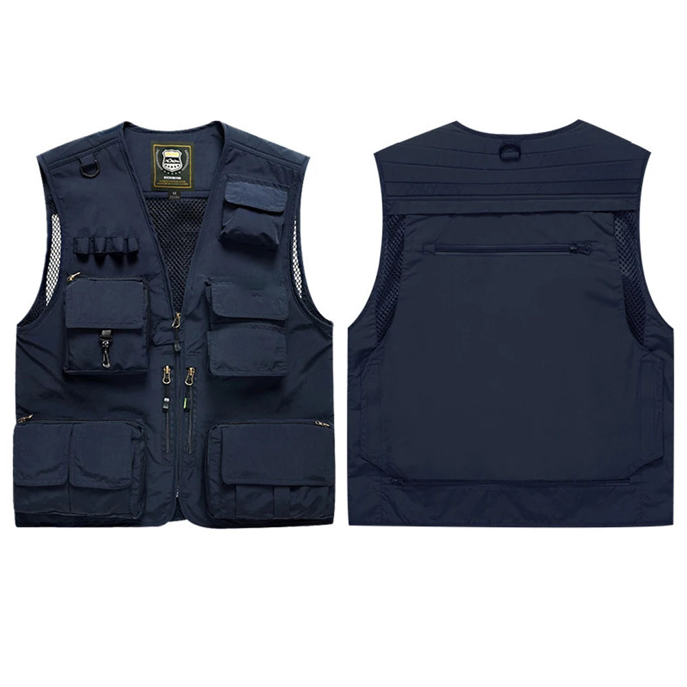 Workwear Safety Vest with Multi Pocket Emergency Rescue Volunteers Communication Safety Jacket Outdoor Work Clothing