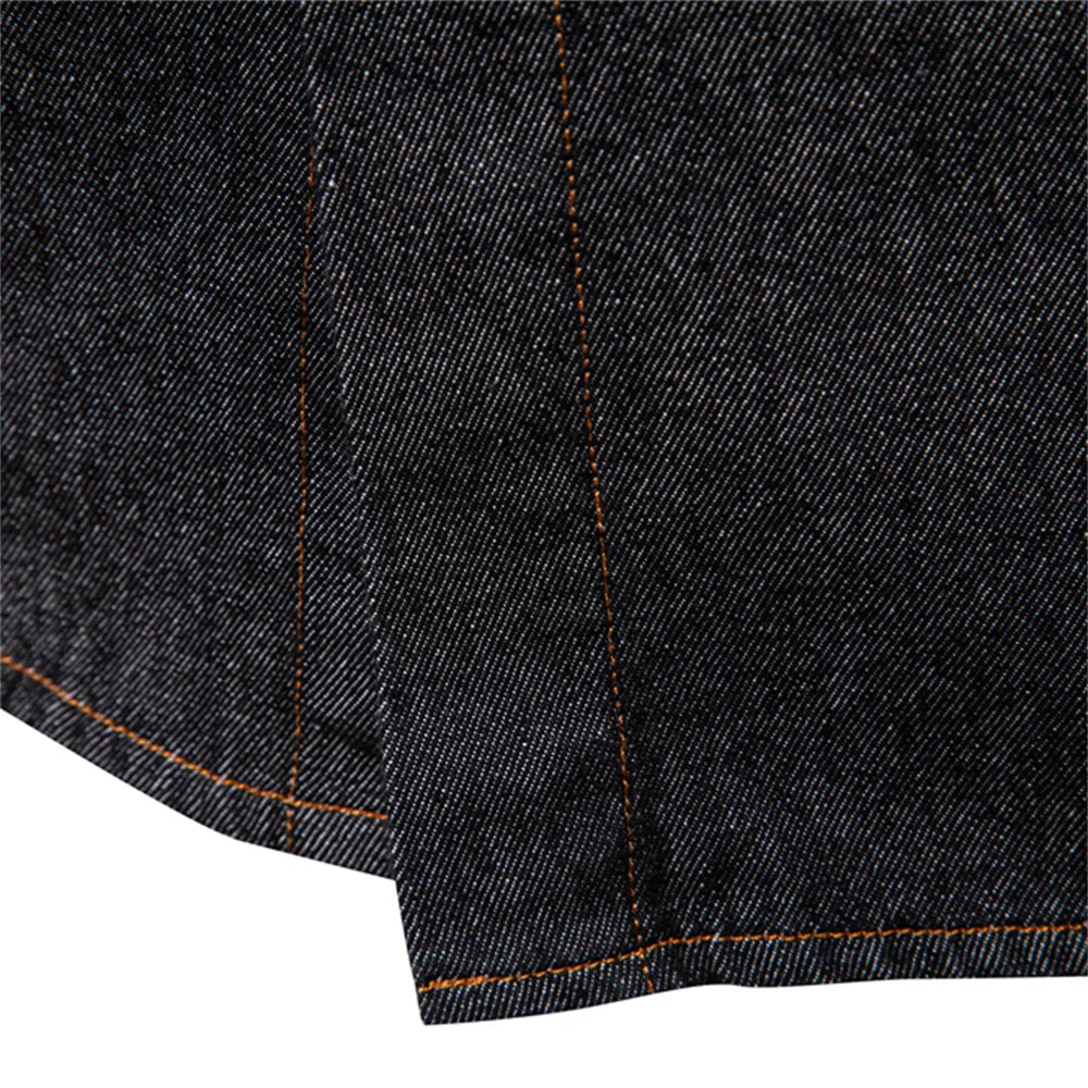 AIOPESON Mens 100% Cotton Denim Shirts Autumn Thick Cowboy High Quality Male Shirt Solid Color Button Casual Jeans Shirt