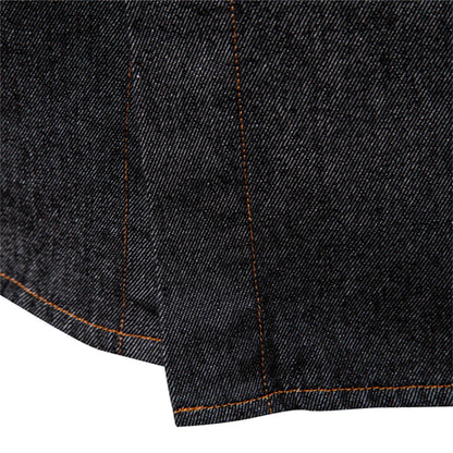 AIOPESON Mens 100% Cotton Denim Shirts Autumn Thick Cowboy High Quality Male Shirt Solid Color Button Casual Jeans Shirt